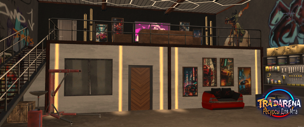 Интерьер для ремонта машин